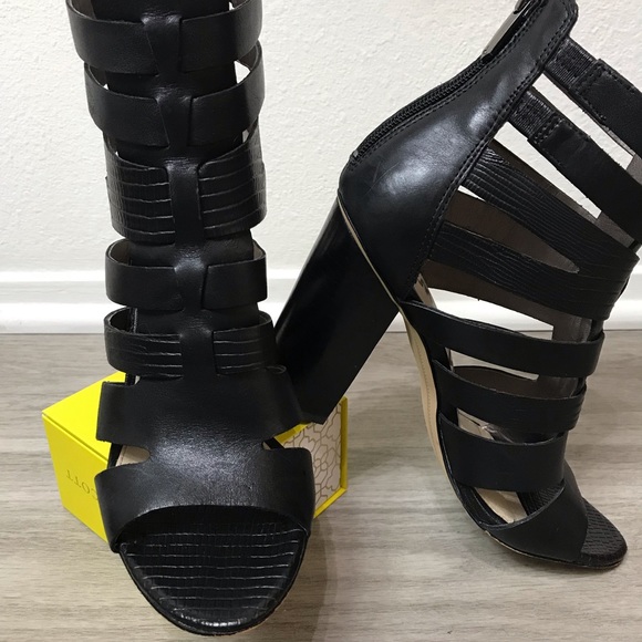 Sam Edelman size 7 1/2 M black heel sandals - Picture 3 of 5